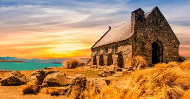 church, lake, building, architecture, stoneworks, masonry, facade, exterior, sacral architecture, landscape, old, history, nature, historical, religious, lake tekapo