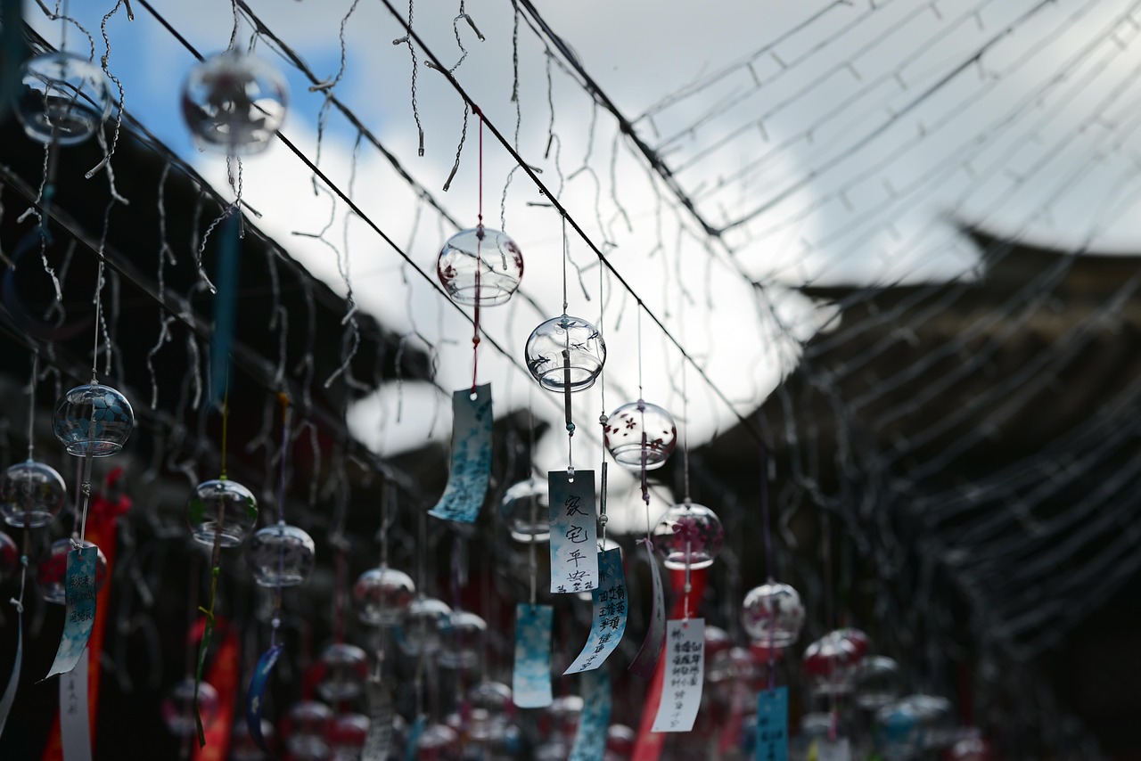 temple, wind chimes, make a wish, traditional, market