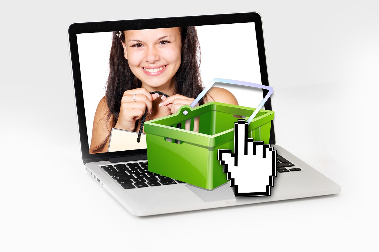 purchasing, online, shopping, shopping cart, shopping basket, screen, customer, woman, pleasure, shopping venture, to buy, market